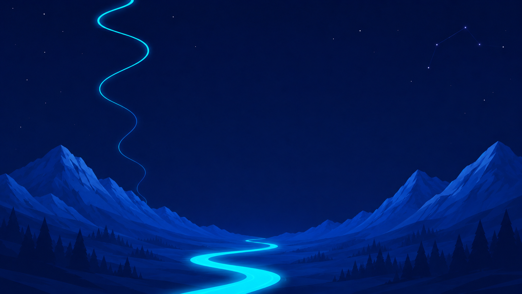 Starlit mountain pathway on the Contact page